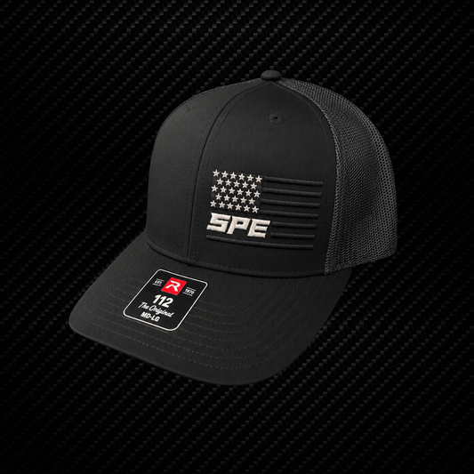 SPE Flag Hat - Black Richardson 112
