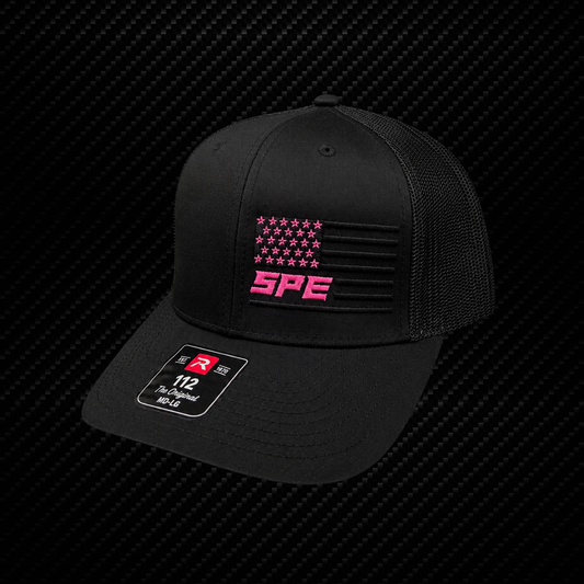 SPE Flag Hat - Black and Pink